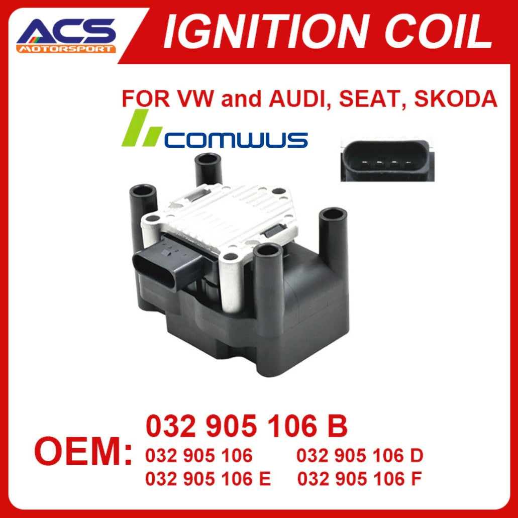 032905106B Ignition Coil Igniter Suitable For VW Jetta Golf Audi Skoda 032905106